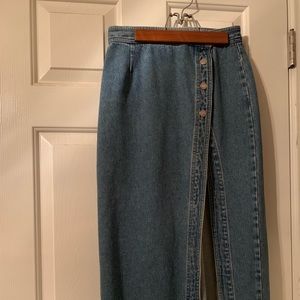 Demin long skirt with slit